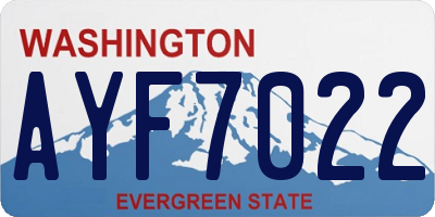 WA license plate AYF7022