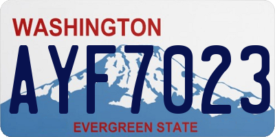 WA license plate AYF7023