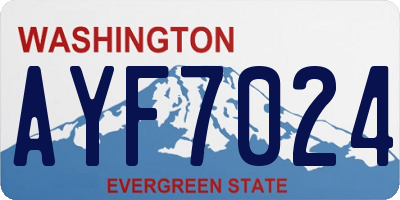 WA license plate AYF7024
