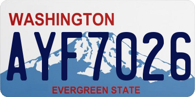 WA license plate AYF7026
