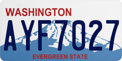 WA license plate AYF7027
