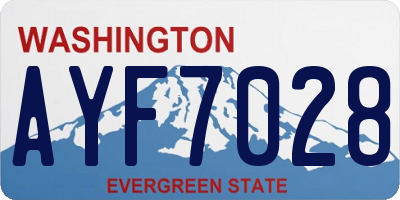 WA license plate AYF7028