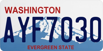WA license plate AYF7030