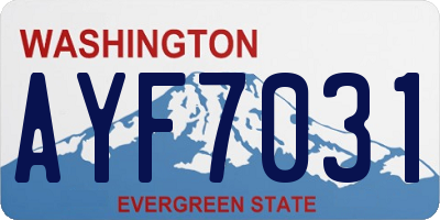 WA license plate AYF7031