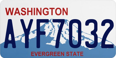 WA license plate AYF7032