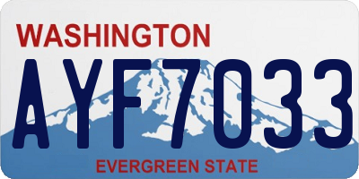 WA license plate AYF7033