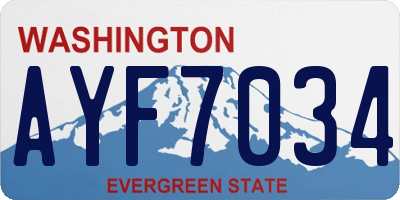 WA license plate AYF7034