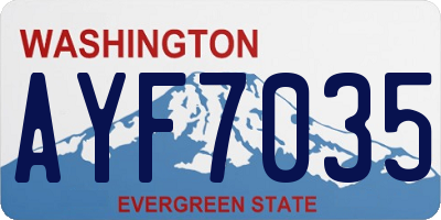 WA license plate AYF7035