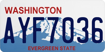 WA license plate AYF7036