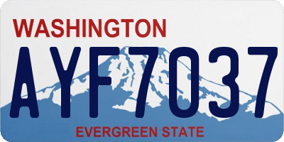 WA license plate AYF7037