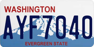 WA license plate AYF7040