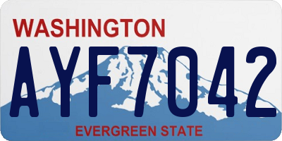 WA license plate AYF7042