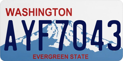 WA license plate AYF7043