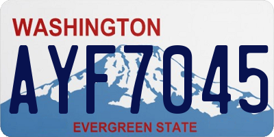 WA license plate AYF7045