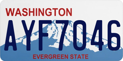 WA license plate AYF7046