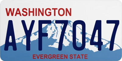 WA license plate AYF7047