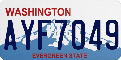 WA license plate AYF7049