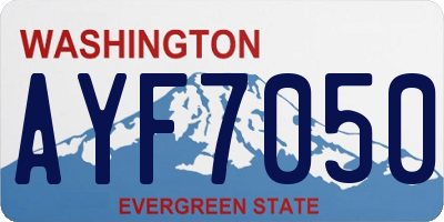 WA license plate AYF7050