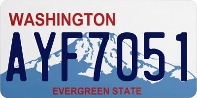 WA license plate AYF7051