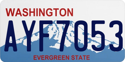 WA license plate AYF7053