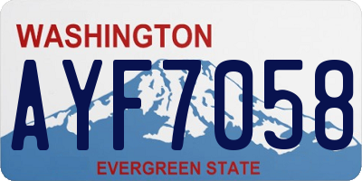 WA license plate AYF7058