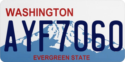 WA license plate AYF7060