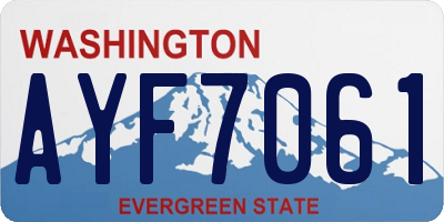 WA license plate AYF7061