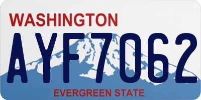 WA license plate AYF7062