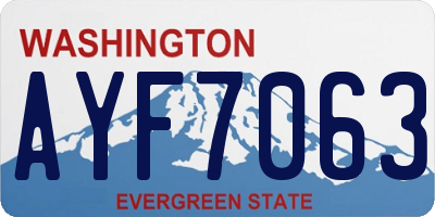 WA license plate AYF7063