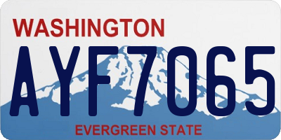 WA license plate AYF7065