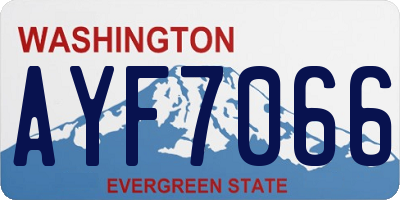 WA license plate AYF7066