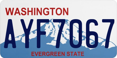 WA license plate AYF7067