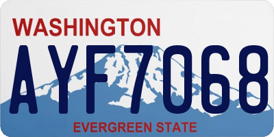 WA license plate AYF7068