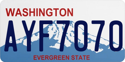 WA license plate AYF7070