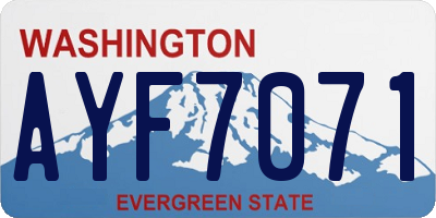 WA license plate AYF7071