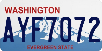 WA license plate AYF7072