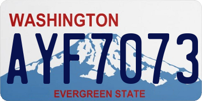 WA license plate AYF7073