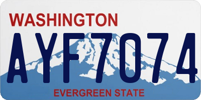 WA license plate AYF7074