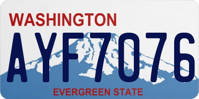 WA license plate AYF7076