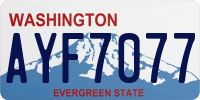 WA license plate AYF7077