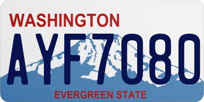 WA license plate AYF7080