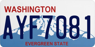 WA license plate AYF7081