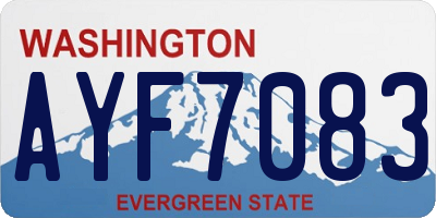 WA license plate AYF7083
