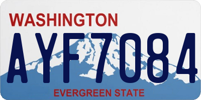 WA license plate AYF7084