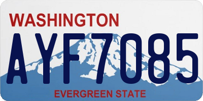 WA license plate AYF7085