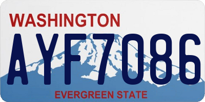 WA license plate AYF7086