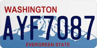 WA license plate AYF7087