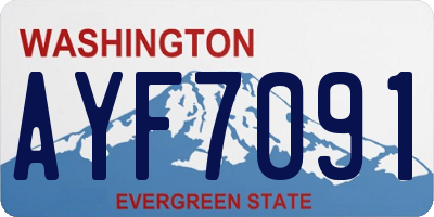 WA license plate AYF7091