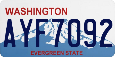 WA license plate AYF7092