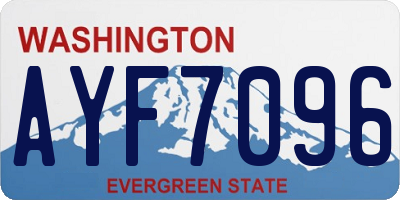 WA license plate AYF7096